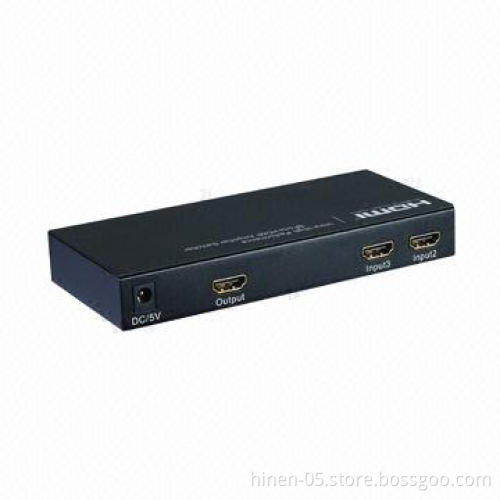 Ultra-High Performance 3 Ports HDMI Amplifier Switcher, Supports Highest Video Resolution 1,080p
